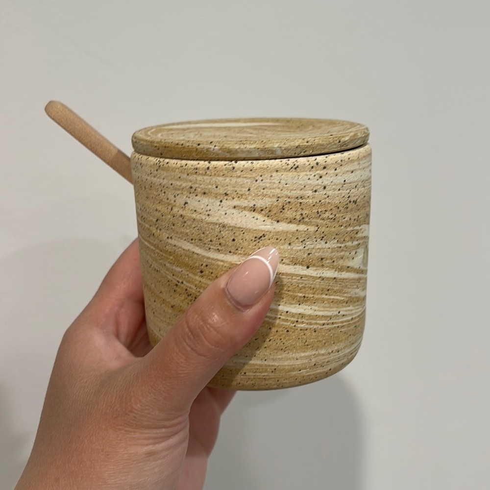 Ceramic Salt Cellar with Spoon